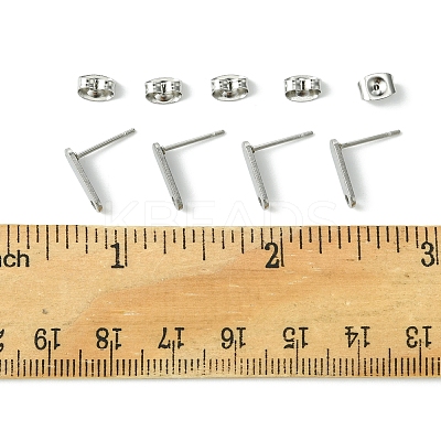 10Pcs 201 Stainless Steel Stud Earring Findings with Hole EJEW-FS0001-14D-1