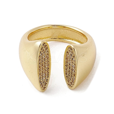Brass Adjustable Micro Pave Cubic Zirconia Rings RJEW-K257-78G-1