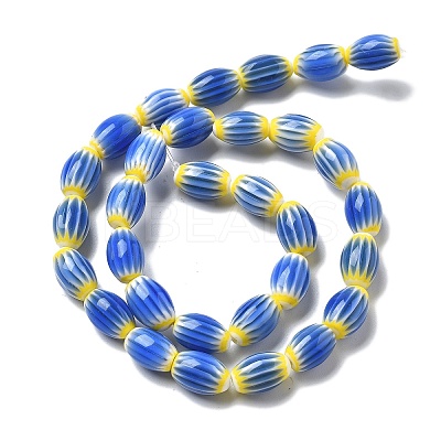 Handmade Millefiori Lampwork Beads Strands LAMP-F035-12O-1