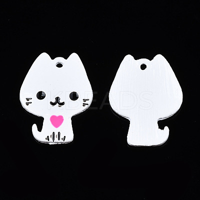 Rack Plating Alloy Enamel Spray Painted Pendants ENAM-T011-155A-1