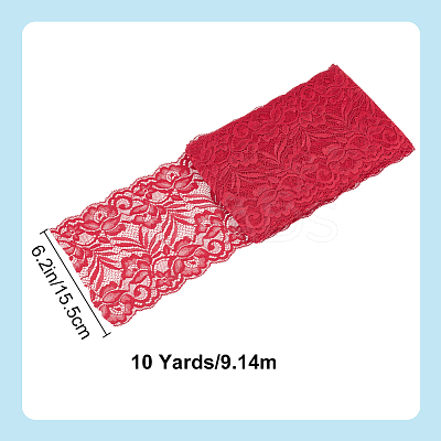 Cotton Flower Embroidery Elastic Lace Ribbon OCOR-WH0078-361B-1