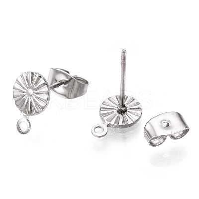 Non-Tarnish 304 Stainless Steel Stud Earring Findings STAS-E192-01P-03-1