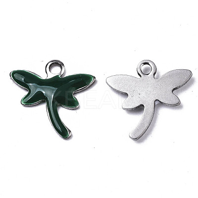201 Stainless Steel Enamel Charms STAS-N088-19D-1