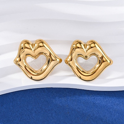 304 Stainless Steel Stud Earrings for Women EJEW-F357-03G-01-1