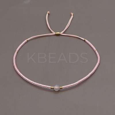Adjustable Glass Seed Bead Slider Bracelets for Women VT9382-34-1