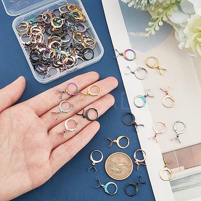 45Pcs 5 Colors 304 Stainless Steel Leverback Earring Finding STAS-NB0001-74-1