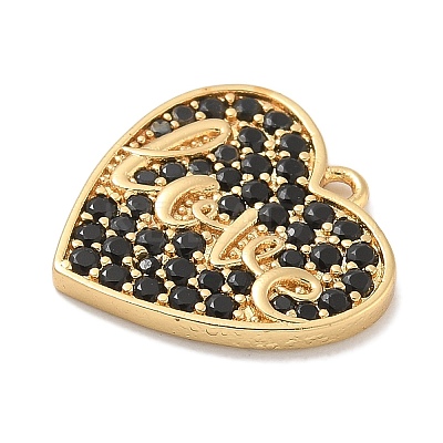 Rack Plating Brass Micro Pave Cubic Zirconia Pendants KK-L224-011G-02-1