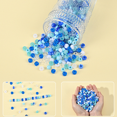 600Pcs 6 Colors Opaque & Tansparent Acrylic European Beads MACR-SC0002-02A-1