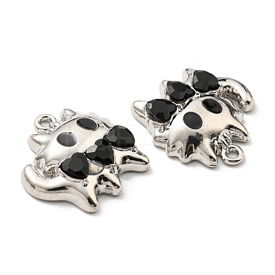 Rack Plating Alloy Enamel with Rhinestone Pendants PALLOY-K010-40P-1