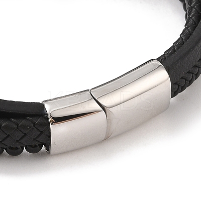 Braided Microfiber Leather Multi-strand Bracelets BJEW-B096-06C-1