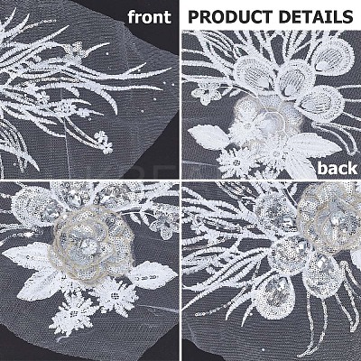 3D Flower Polyester Embroidery Sew on Flower Appliques PATC-WH0008-24A-1