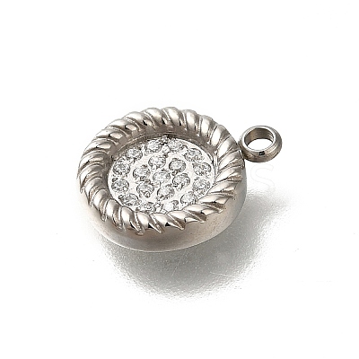 304 Stainless Steel Rhinestone Pendants STAS-A104-01P-1