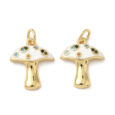 Brass Micro Pave Cubic Zirconia Pendants KK-P326-10G-02-1