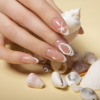 6 Sheets 2 Colors Mixed Shapes PET Nail Art Stickers DIY-HS0002-07-1