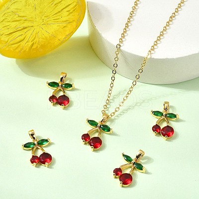 SHEGRACE Brass Cubic Zirconia Charms XGRQ3P909-625G-1
