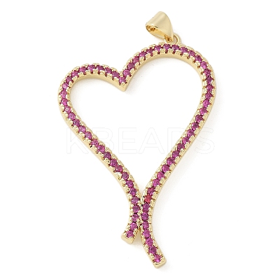 Brass Micro Pave Cubic Zirconia Pendants KK-K298-14G-03-1