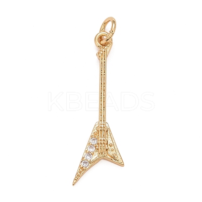 Rack Plating Brass Clear Cubic Zirconia Pendants KK-M229-26G-1
