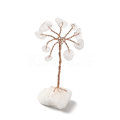 Natural Quartz Crystal Chips Tree of Life Decorations DJEW-P022-01A-03-1