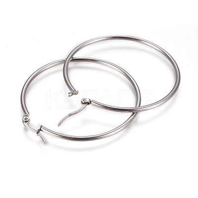 Tarnish Resistant 201 Stainless Steel Hoop Earrings EJEW-I232-02C-P-1