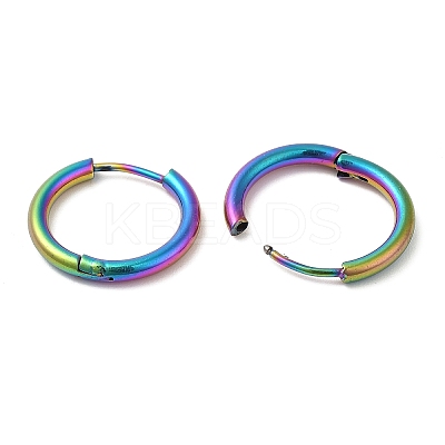 Ion Plating(IP) Titanium Alloy Huggie Hoop Earrings for Women EJEW-A100-01B-RC-1