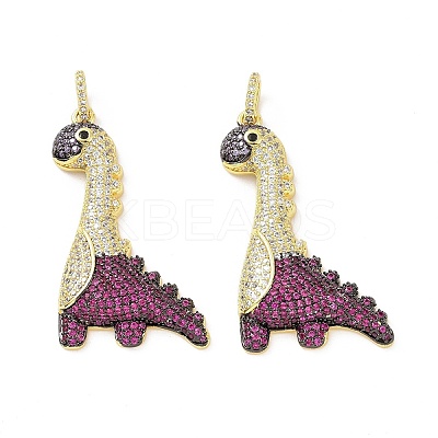 Brass Micro Pave Cubic Zirconia Pendants ZIRC-I063-45G-01-1