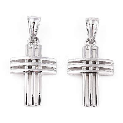 Rhodium Plated 925 Sterling Silver Pendants STER-T007-43P-1