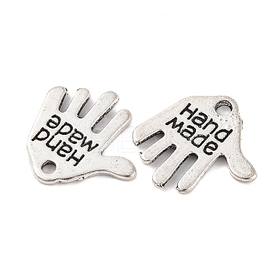 Tibetan Style Alloy Hand Carved Word Hand Made Charms TIBEP-O009-31-1