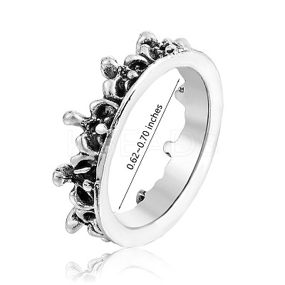 13Pcs 13 Style Aquamarine Rhinestone Tortoise & Elephant & Lotus & Crown Finger Rings Set JR939A-1