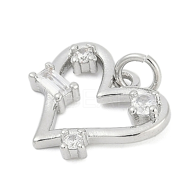 Brass Micro Pave Clear Cubic Zirconia Pendants KK-G522-53P-03-1