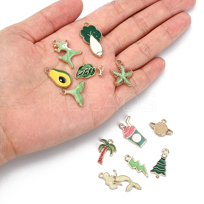 30Pcs 30 Style Alloy Enamel Pendants ENAM-YW0002-10-1