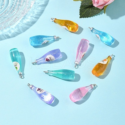 10Pcs 5 Styles Opaque Resin Pendants RESI-FS0001-91-1