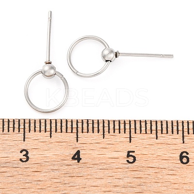 Anti-Tarnish 304 Stainless Steel Studs Earring Findings STAS-H226-08P-02-1