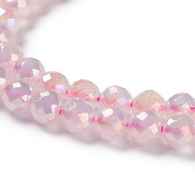 Electroplated Natural Rose Quartz Beads Strands G-Z038-A03-01AB-1