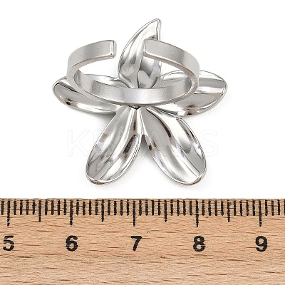 Adjustable 304 Stainless Steel Cuff Rings for Women RJEW-B135-07P-1