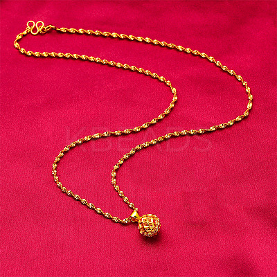 Hollow Round Ball Brass Pendant Necklaces for Women FS-WG3DF9E-01-1