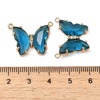 Brass Pave Faceted Glass Connector Charms FIND-Z020-03P-1