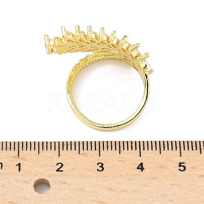 Brass Micro Pave Cubic Zirconia Adjustable Cuff Rings for Women RJEW-B127-01G-1