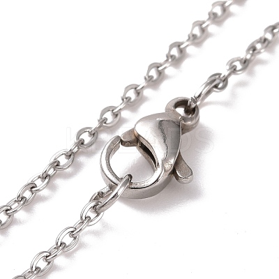 Non-Tarnish 304 Stainless Steel Owl Pendant Necklace for Women STAS-E154-20P-1