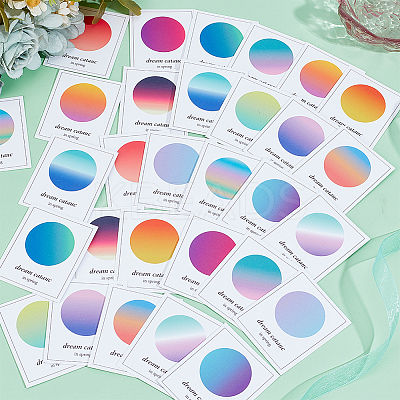 Multi-Color Paper Wax Seal Stamp Illustrated Card for Wax Seal Coin AJEW-WH0415-36B-01-1
