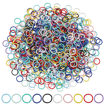   400Pcs 10 Colors Painted Iron Jump Rings IFIN-PH0001-89-1