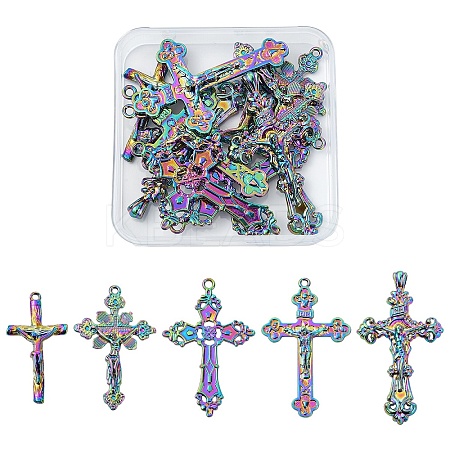 10Pcs 5 Styles Plated Alloy Pendants FIND-YW0007-16-1