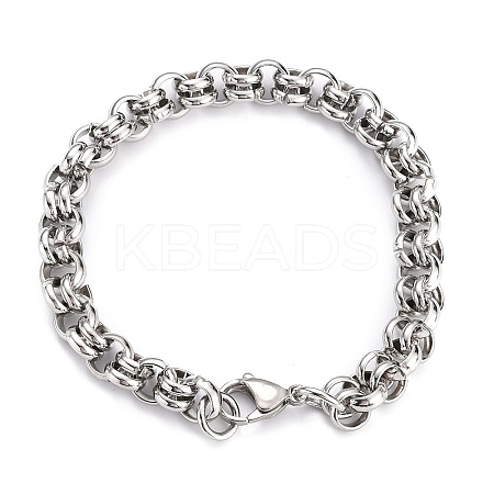 Tarnish Resistant 304 Stainless Steel Rolo Chain Bracelets LS-BJEW-Z011-14P-1