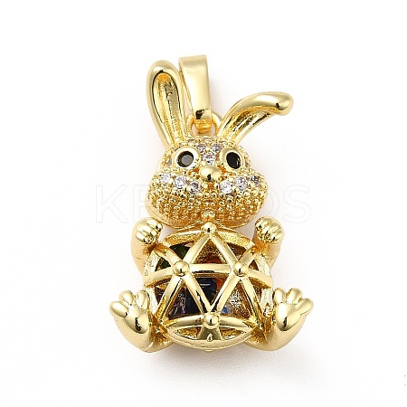 Brass Micro Pave Cubic Zirconia Pendants KK-H433-27G-1