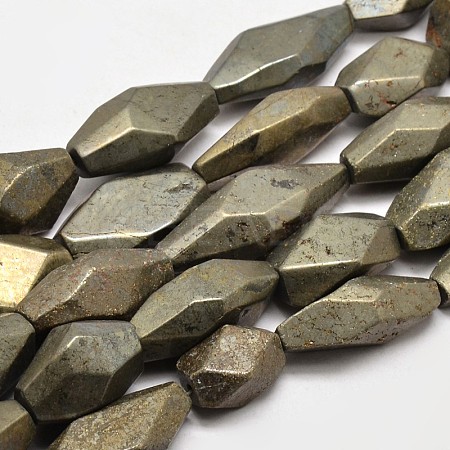 Natural Pyrite Nuggets Beads Strands G-F197-05-1
