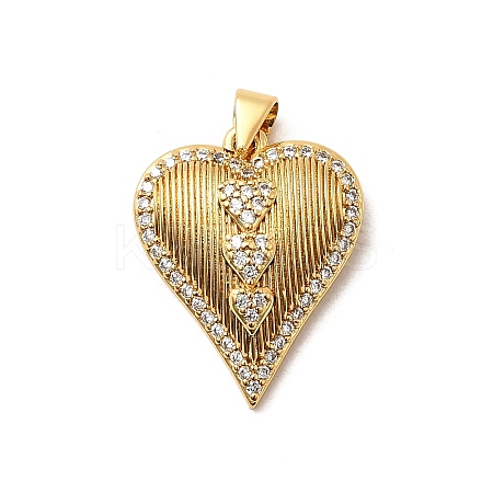 Brass Micro Pave Cubic Zirconia Pendants KK-A266-04D-G-1