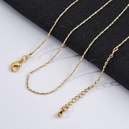 Brass Boston Link Chain Necklaces for Women NJEW-D302-02G-1
