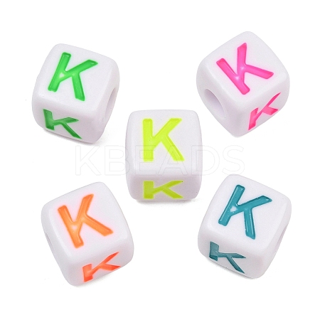 Opaque Acrylic Enamel European Beads AC-ACBA1794-04K-1