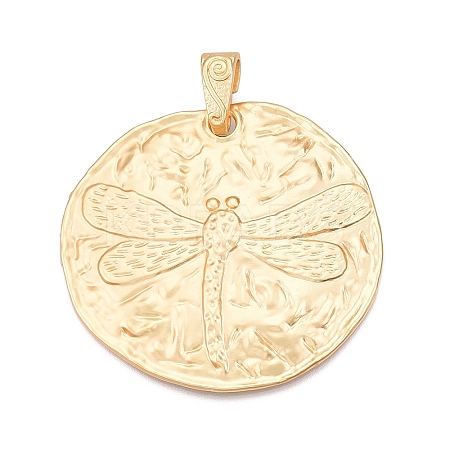 Plating Hammered Alloy Big Pendants PALLOY-T090-11G-1