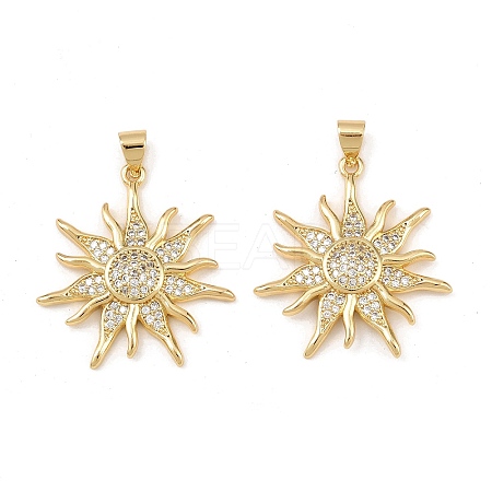 Brass Cubic Zirconia Pendants KK-L251-33G-1