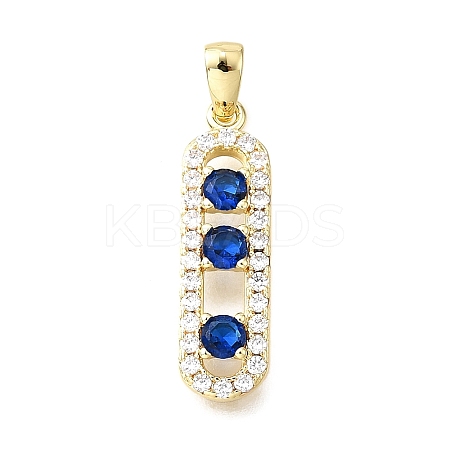 Brass Micro Pave Cubic Zirconia Pendants KK-V011-30G-B-1